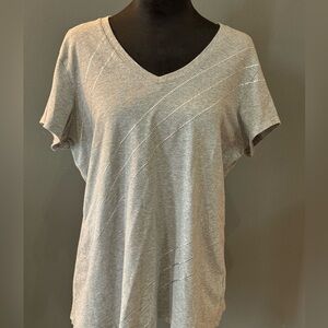 Women’s Top Gray Embellished Top XXL